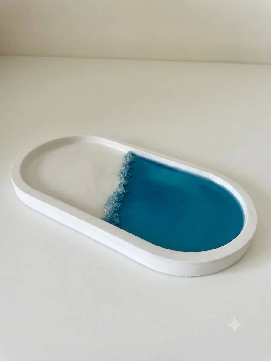 Concrete Tray with Resin