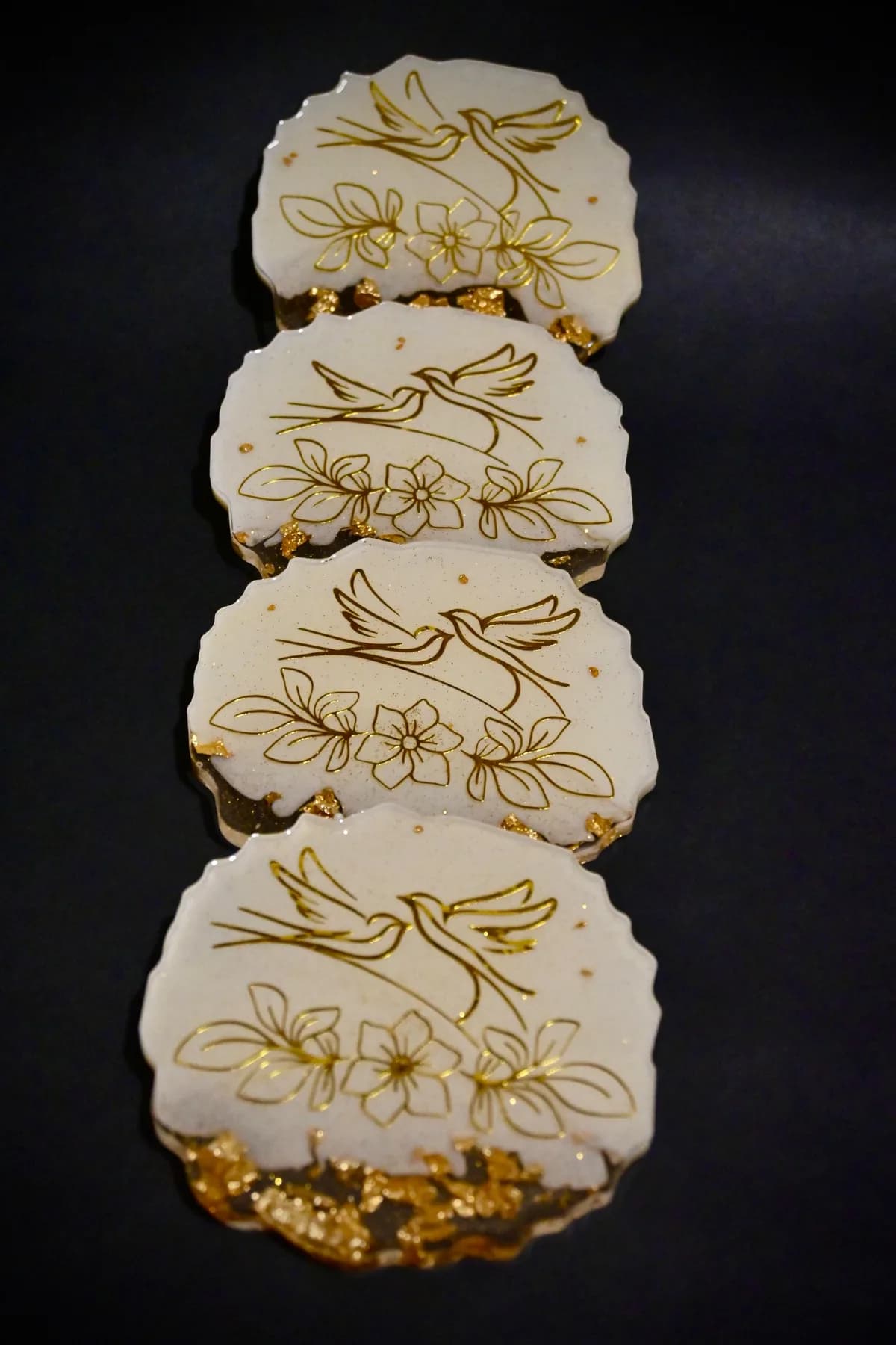 Gold Bird Resin Coasters